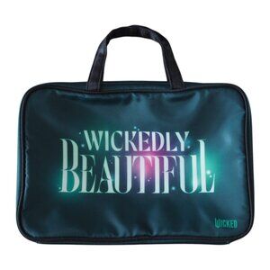 Wicked "Wickedly Beautiful" Green Cosmetic Bag with pockets and gold zipper